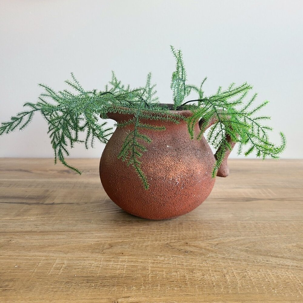 Vintage Handcrafted in Thailand ceramic jar/planter.